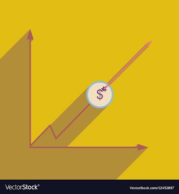 Flat web icon with long shadow economic graph vector image