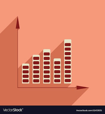 Flat web icon with long shadow economic graph vector image