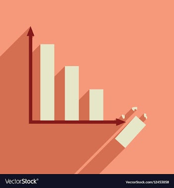 Flat web icon with long shadow economic graph vector image