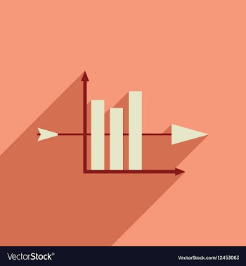 Flat web icon with long shadow economic graph vector image