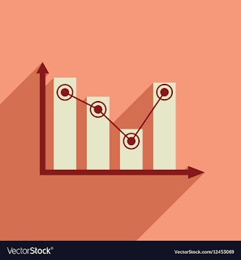 Flat web icon with long shadow economic graph vector image