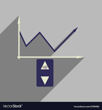 Flat web icon with long shadow economic graph vector image