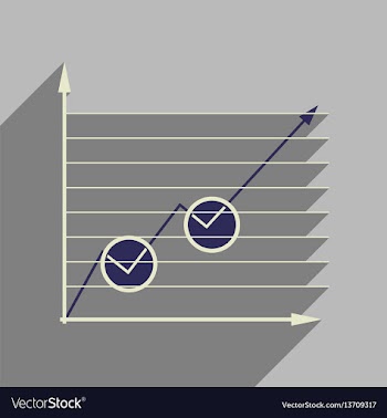 Flat web icon with long shadow economic graph vector image