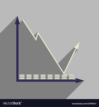 Flat web icon with long shadow economic graph vector image