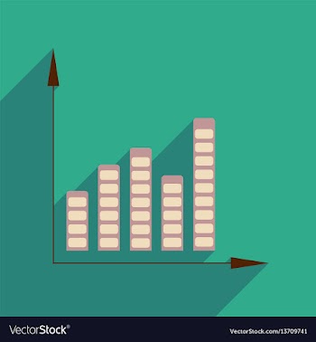 Flat web icon with long shadow economic graph vector image