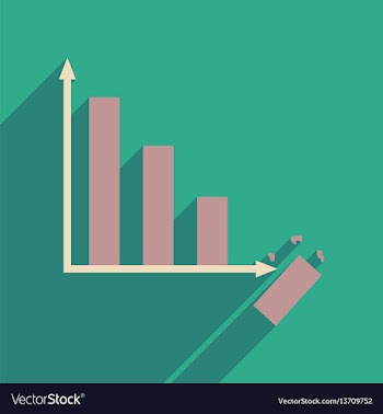 Flat web icon with long shadow economic graph vector image