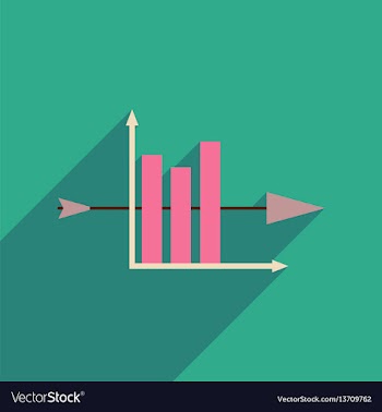Flat web icon with long shadow economic graph vector image