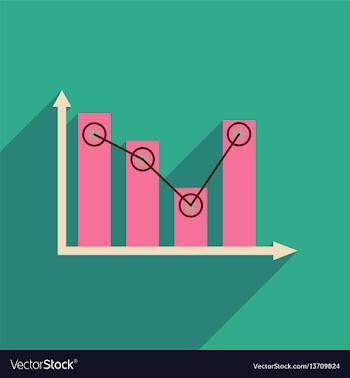 Flat web icon with long shadow economic graph vector image