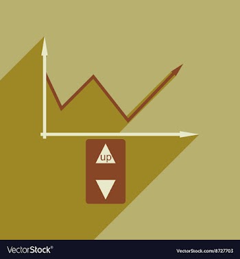 Flat web icon with long shadow economic graph vector image