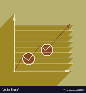 Flat web icon with long shadow economic graph vector image