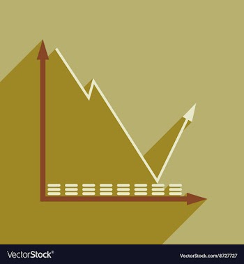 Flat web icon with long shadow economic graph vector image