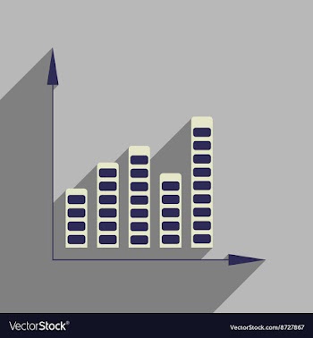 Flat web icon with long shadow economic graph vector image
