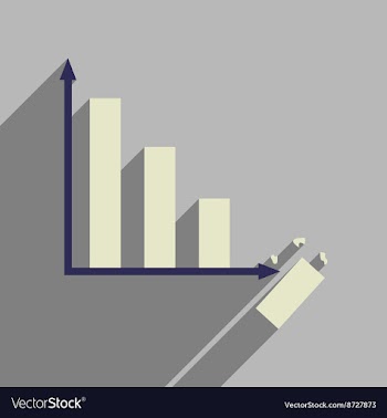 Flat web icon with long shadow economic graph vector image