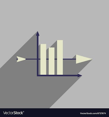 Flat web icon with long shadow economic graph vector image