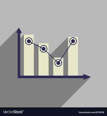 Flat web icon with long shadow economic graph vector image