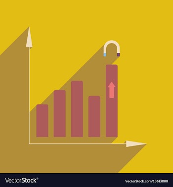 Flat web icon with long shadow economy graph vector image
