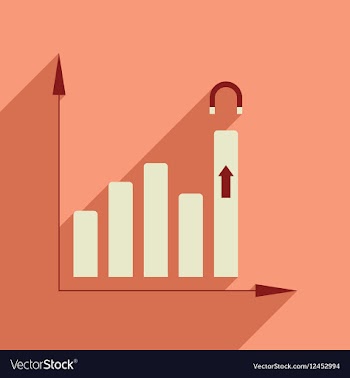 Flat web icon with long shadow economy graph vector image