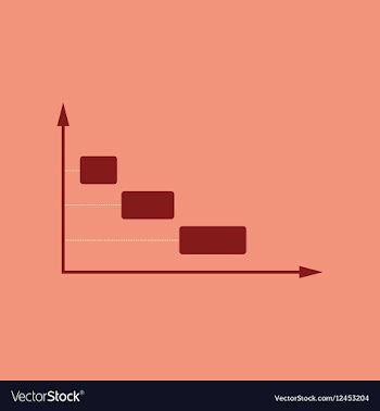 Flat web icon with long shadow economy graph vector image