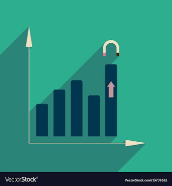Flat web icon with long shadow economy graph vector image