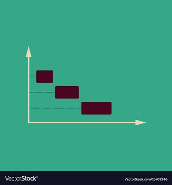 Flat web icon with long shadow economy graph vector image