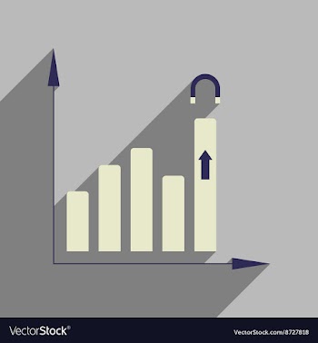 Flat web icon with long shadow economy graph vector image