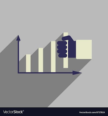 Flat web icon with long shadow economy graph vector image