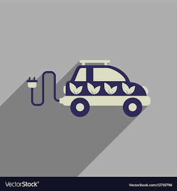 Flat web icon with long shadow electric vehicle vector image