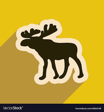 Flat web icon with long shadow Elk vector image