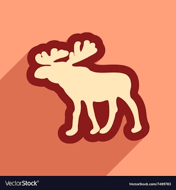Flat web icon with long shadow Elk vector image