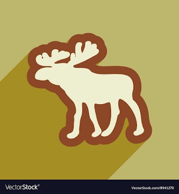 Flat web icon with long shadow Elk vector image