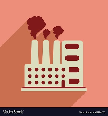 Flat web icon with long shadow factory vector image