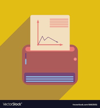 Flat web icon with long shadow fax machine vector image