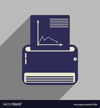 Flat web icon with long shadow fax machine vector image