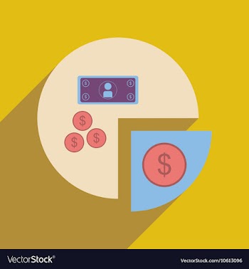 Flat web icon with long shadow financial chart vector image