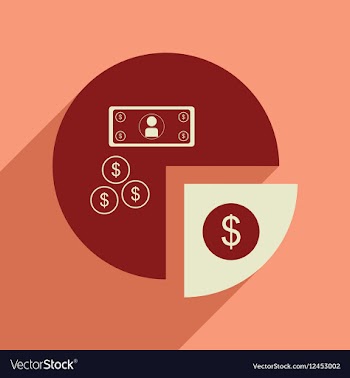 Flat web icon with long shadow financial chart vector image