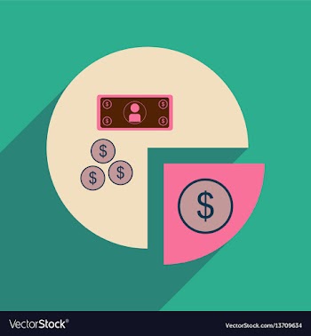 Flat web icon with long shadow financial chart vector image