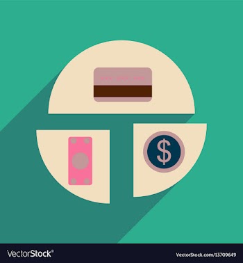 Flat web icon with long shadow financial chart vector image