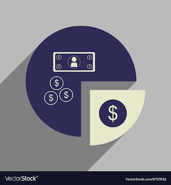 Flat web icon with long shadow financial chart vector image