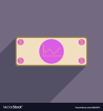 Flat web icon with long shadow financial graph vector image