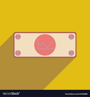 Flat web icon with long shadow financial graph vector image