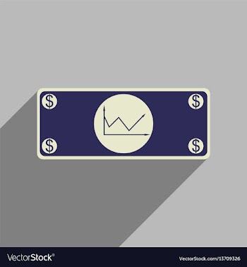 Flat web icon with long shadow financial graph vector image