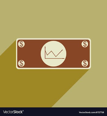 Flat web icon with long shadow financial graph vector image