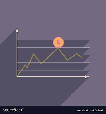 Flat web icon with long shadow financial vector image
