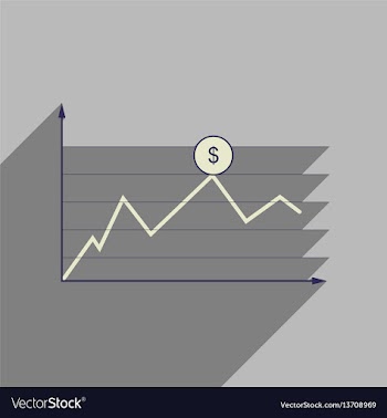 Flat web icon with long shadow financial vector image