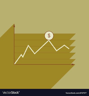 Flat web icon with long shadow financial vector image