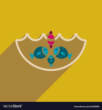 Flat web icon with long shadow fish fishing vector image