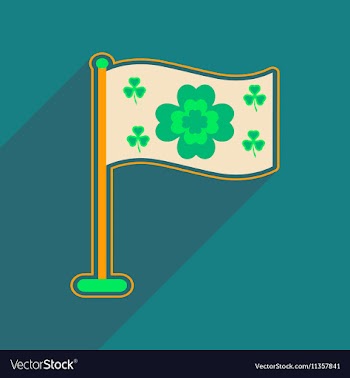 Flat web icon with long shadow flag clover vector image