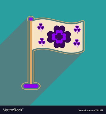 Flat web icon with long shadow flag clover vector image