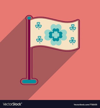 Flat web icon with long shadow flag clover vector image