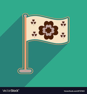Flat web icon with long shadow flag clover vector image